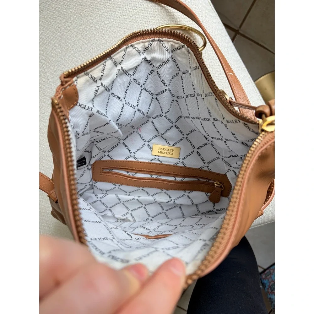 Badgley Mishka Campaign‎ Foldover Clutch Cognac Leather Convertible EUC
